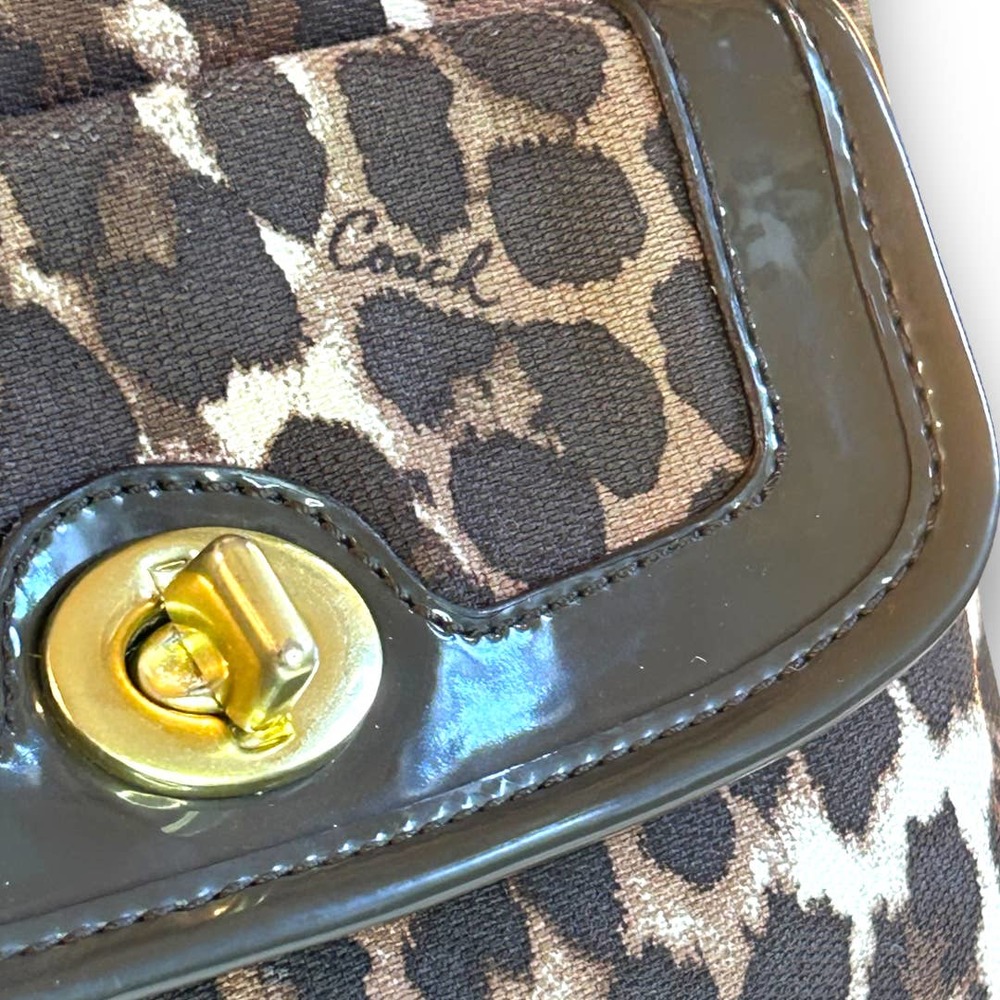 Coach Park Ocelot Cheetah Rare Crossbody Bag Brown Gem